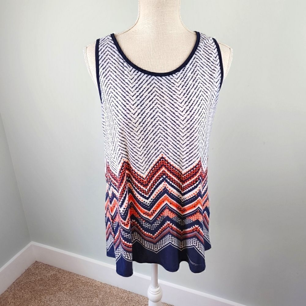 Julie's Closet Women's Sleeveless Sheer Back Hi Low Hem Top Size Large